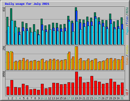 Daily usage for July 2021