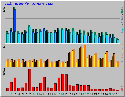 Daily usage for January 2022