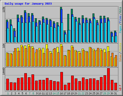 Daily usage for January 2023