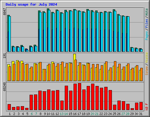 Daily usage for July 2024