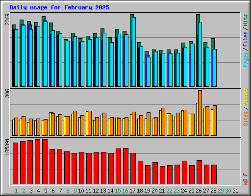 Daily usage for February 2025
