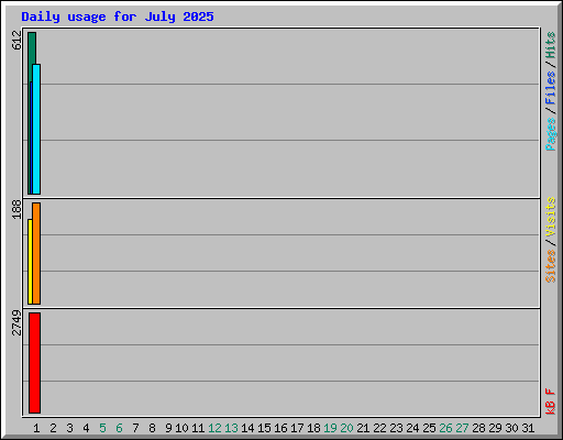 Daily usage for July 2025