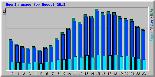 Hourly usage for August 2013