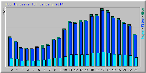 Hourly usage for January 2014