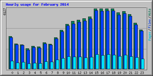 Hourly usage for February 2014