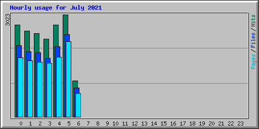 Hourly usage for July 2021