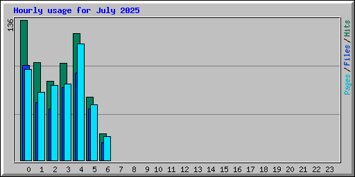 Hourly usage for July 2025